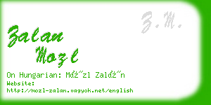 zalan mozl business card